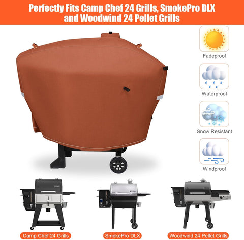 QuliMetal Pellet Grill Cover for Camp Chef DLX 24,Woodwind 24