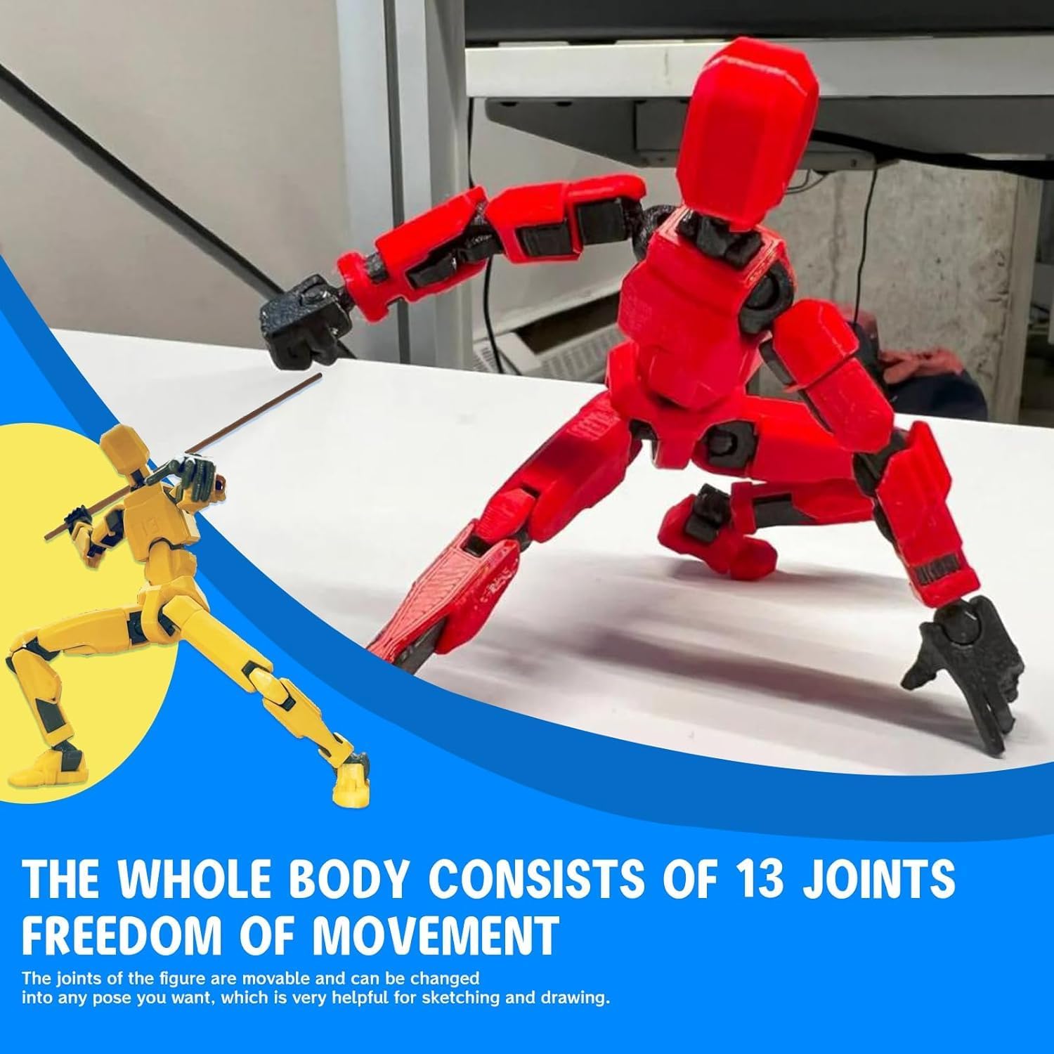 MerryXD T13 3D Action Figure,Assembly Completed Dummy Nova Titan Lucky 13 Action Figure 3D Printed Multi-Jointed Movable Toy White