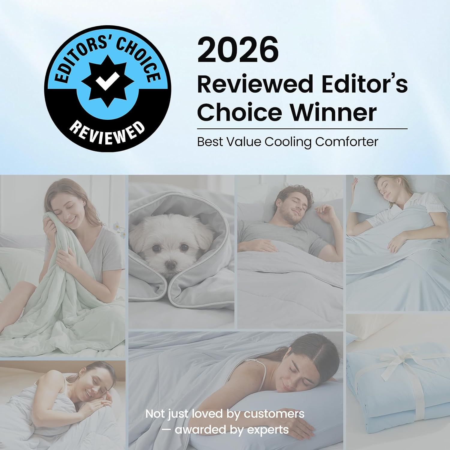 Cozy Bliss Cooling Comforter Queen Size, Cooling Blankets for Hot Sleepers and Night Sweats, Blue Summer Comforter for Queen Size Bed, Breathable Soft Lightweight Silk Smooth