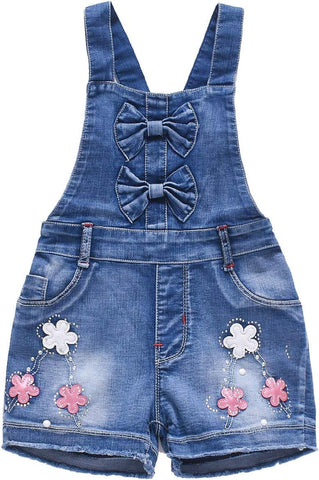Yao Summer Little Girls Cotton Denim Bib Braces Rompers