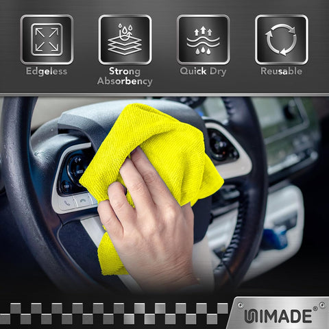 UNIMADE Microfiber Cleaning Cloth, 200PK Reusable Shop Rags Bulk