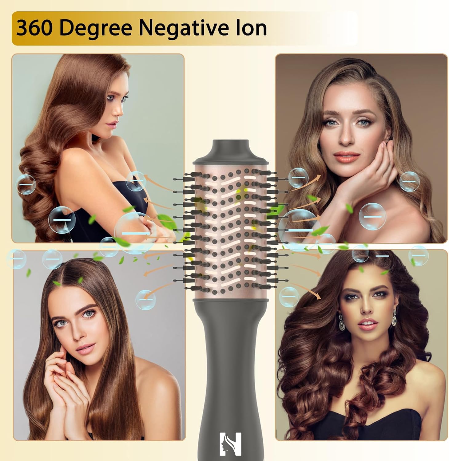 Nicebay Hair Dryer Brush with Display Screen, Anti-Frizz Styler Volumizer