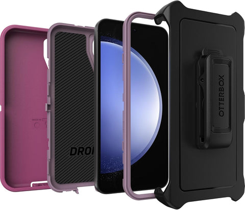 OtterBox Galaxy S23 FE (Only) - Defender Series Case - Morning Sky (Pink) - Rugged & Durable - with Port Protection - Holster Clip Included - Non-Retail Packaging