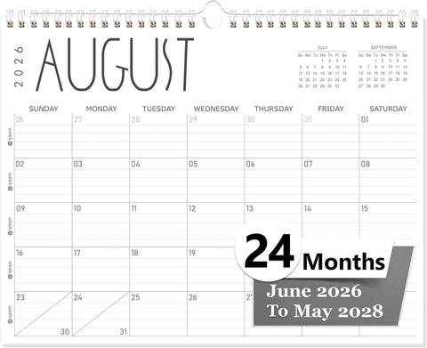 GuassLee Wall Calendar 2026-2028, 24 Months (Jun 2026-May 2028), 14"x11"