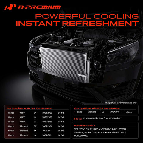 A-Premium Air Conditioning Condenser Compatible with Honda