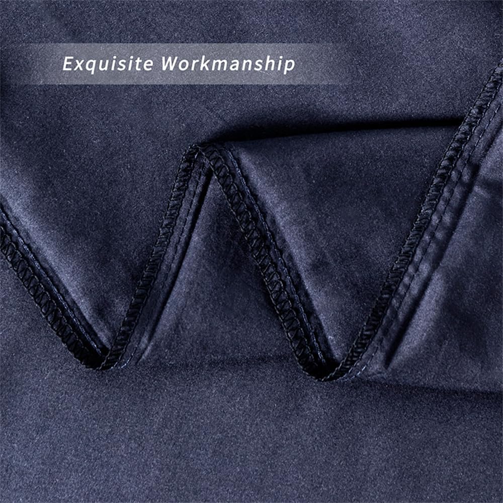 Standard Size Zipper Pillow Cases Set of 2,Navy Blue,20x26 Inches