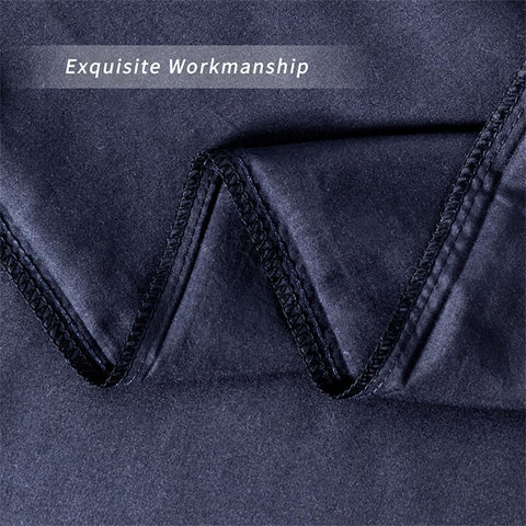 Standard Size Zipper Pillow Cases Set of 2,Navy Blue,20x26 Inches