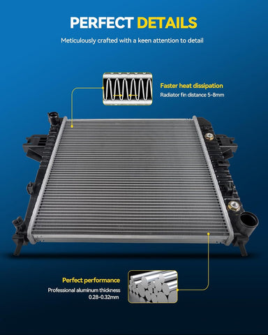 PHILTOP CU13129 Car Radiator Core Width 27-1/2 inch