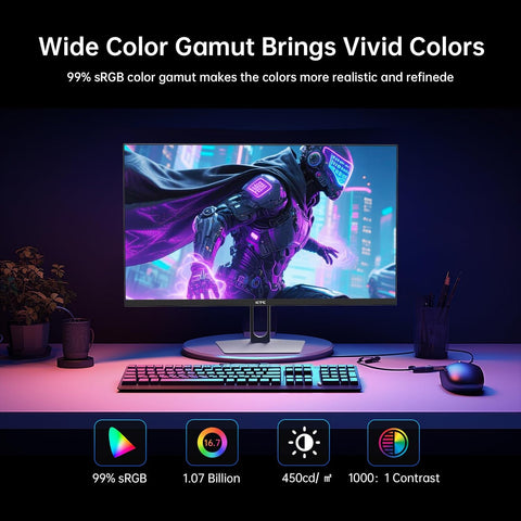 KTC 27 Inch QHD Gaming Monitor 220Hz, 2K Fast IPS with Speakers, H27T22C-3