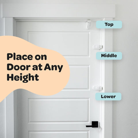 Huglock - The Snap-On Door Lock Kids Can't Reach or Defeat - No Tools or Adhesives Required - Works With Door Knob, Lever or Handle - Childproof Safety Locks are Toddler, Baby and Child Proof (2 pack)