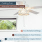 RIVER OF GOODS Alabaster LED Mesh Caged Ceiling Fan - 52" L X 52" W - White/Oak Wood-Grain Blades