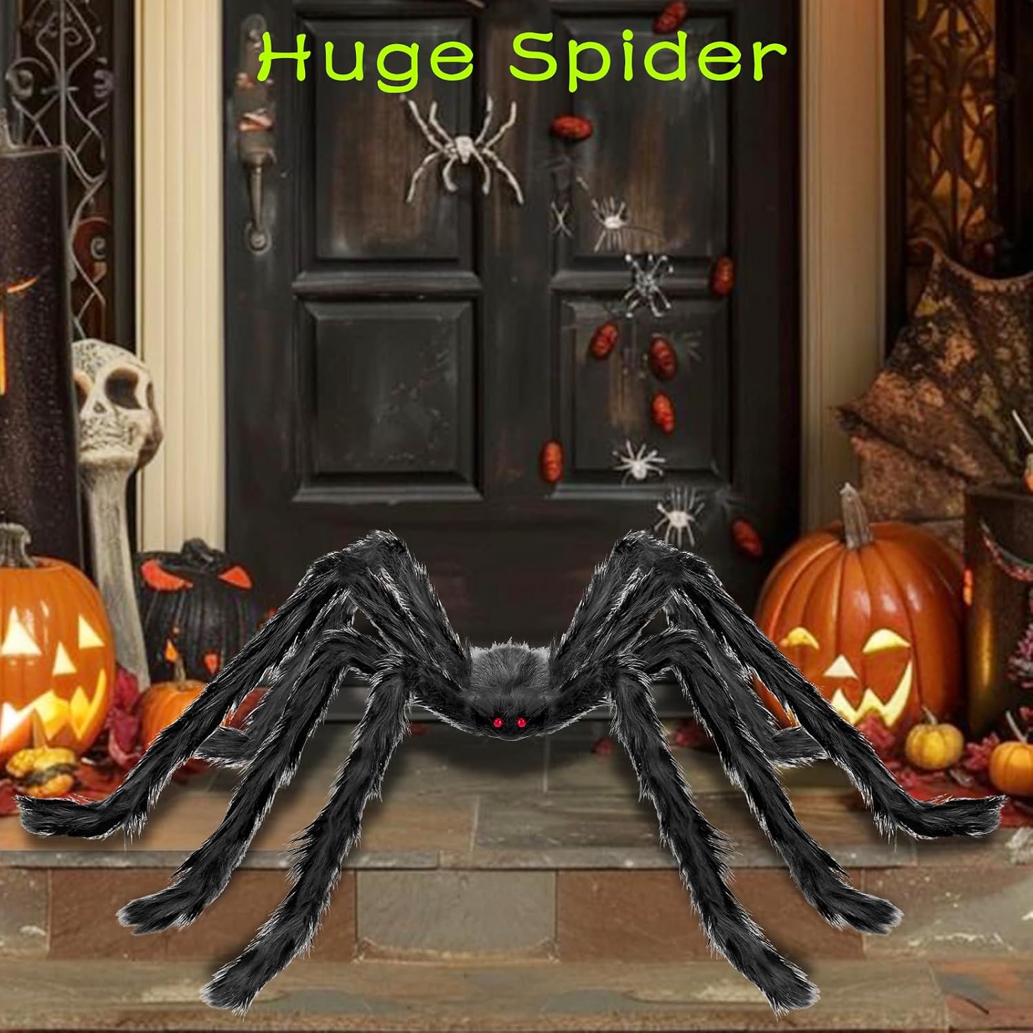 Halloween Decorations Outdoor, 2PCS 59" Scary Giant Spiders, Party Decor.