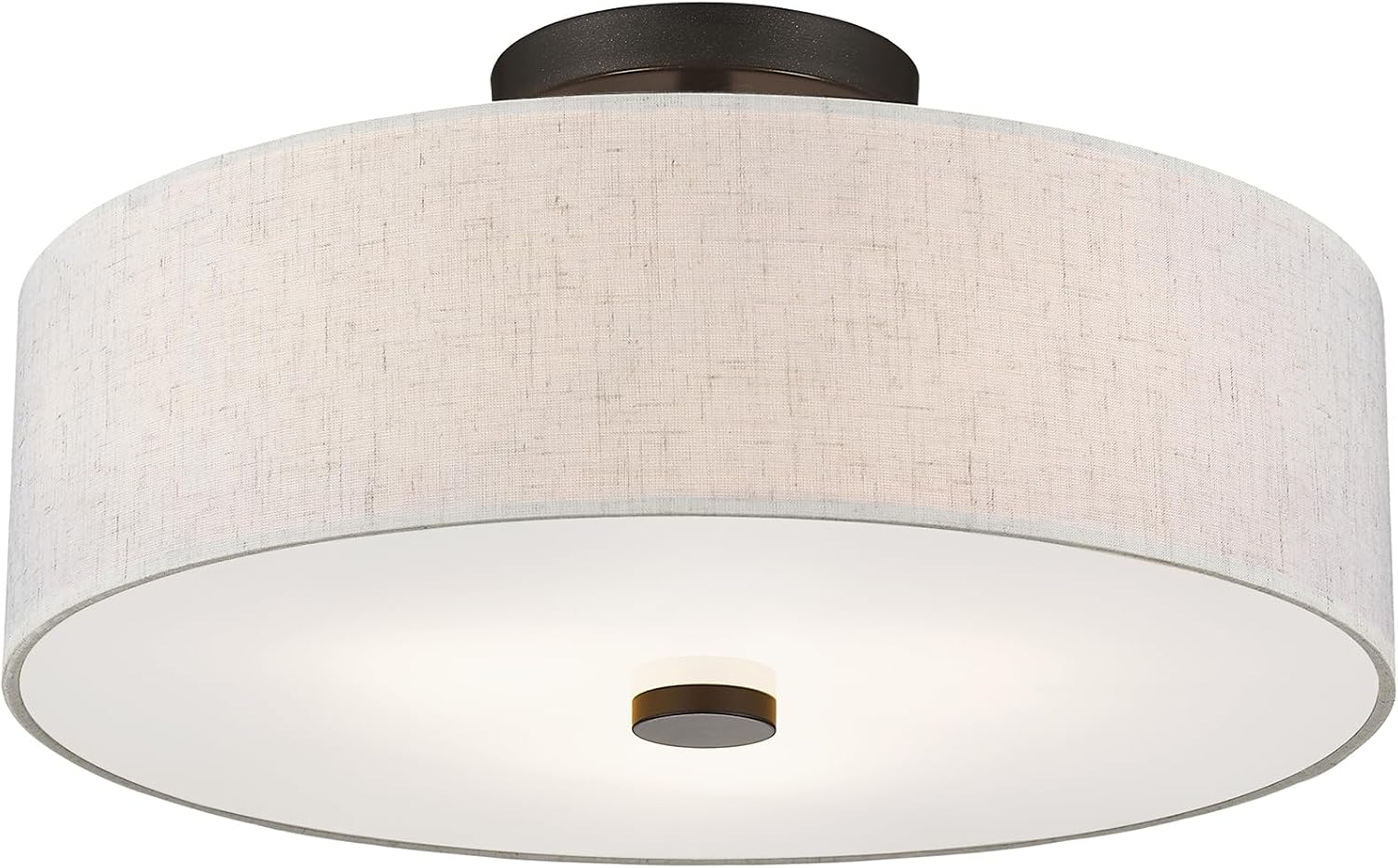 Livex Lighting 52135-92 3-Light Semi Flush Ceiling Light, English Bronze