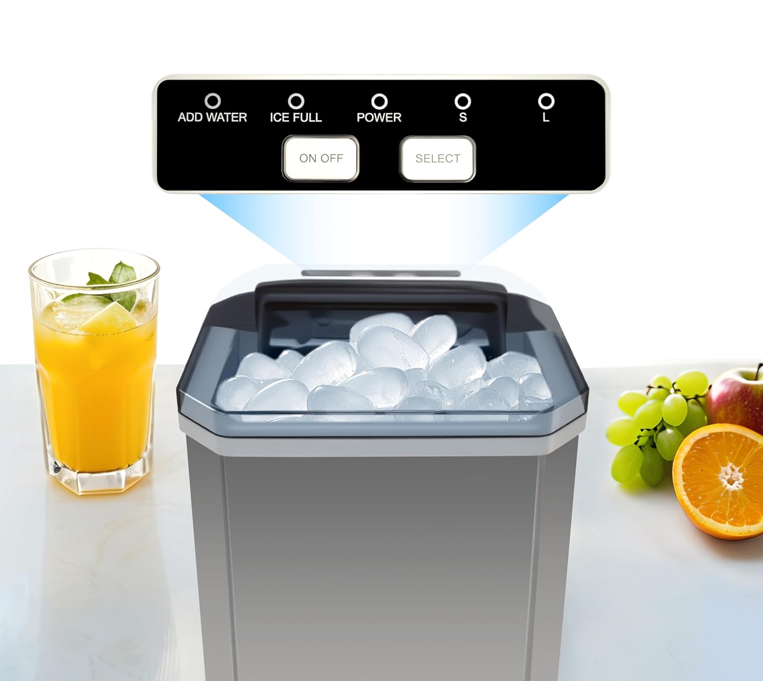 iTOMA Countertop Ice Maker Machine, 2 Sizes of Bullet Ice, 1.3L