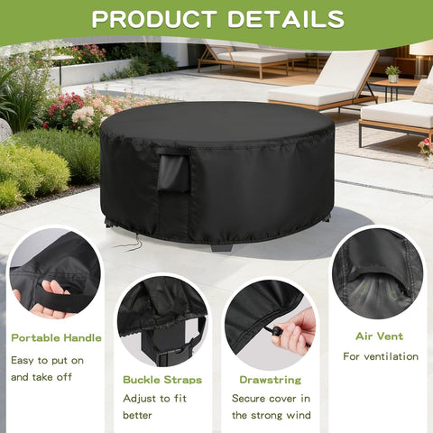Patio Furniture Cover Round for 36 Inch Outdoor Dinner Table