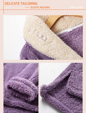 Mens Fluffy Coral Fleece Pajamas Set Pullover Pants Loose Plush Warm Loungewear Sleepwear
