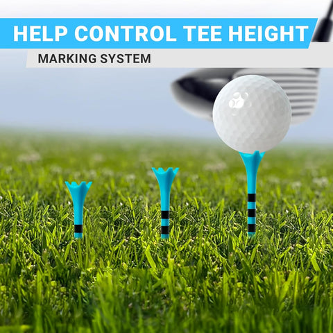 Durable Plastic Golf Tees,100/50 Pack (1-1/2", 2-3/4" & 3-1/4"), Designed to Reduce Friction and Side Spin