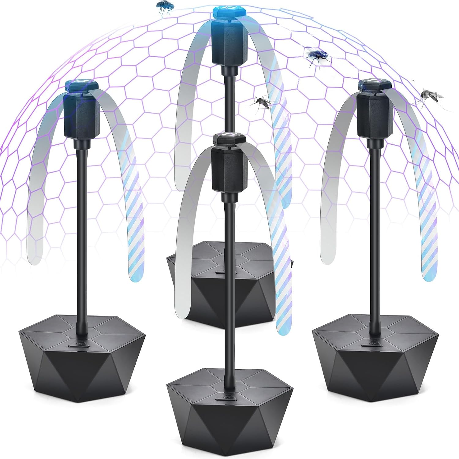 GUIDOT Fly Fans for Food Tables, Fly Control Spinner Table Top Keep Flies Away from Patio Picnic Party Restaurant Kitchen Camping and BBQ