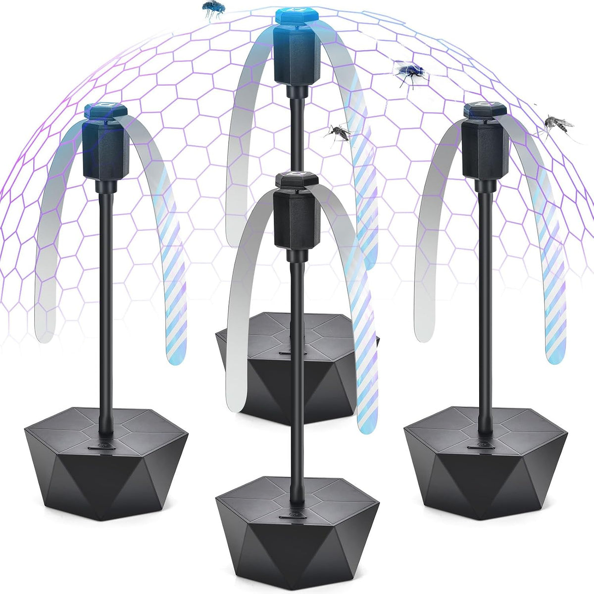 GUIDOT Fly Fans for Food Tables, Fly Control Spinner Table Top Keep Flies Away from Patio Picnic Party Restaurant Kitchen Camping and BBQ