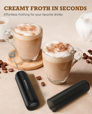 SIMPLETASTE Rechargeable Milk Frother Handheld Dual Coil Whisk Head Mixer