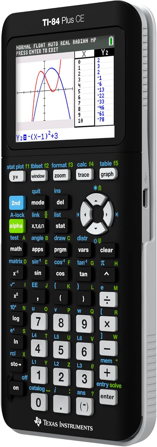 Texas Instruments TI-84 Plus CE Color Graphing Calculator, Black