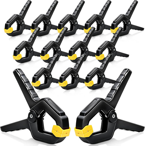 14 Pack Spring Clamps, 3.5 inch Heavy Duty Clips Plastic Spring Clip, Backdrop Clips Balloon Arch Clip Hanging Clamp Wood Clamps for Woodworking, Tarp, Crafts, Small Clamp for Backdrop Stand, Home