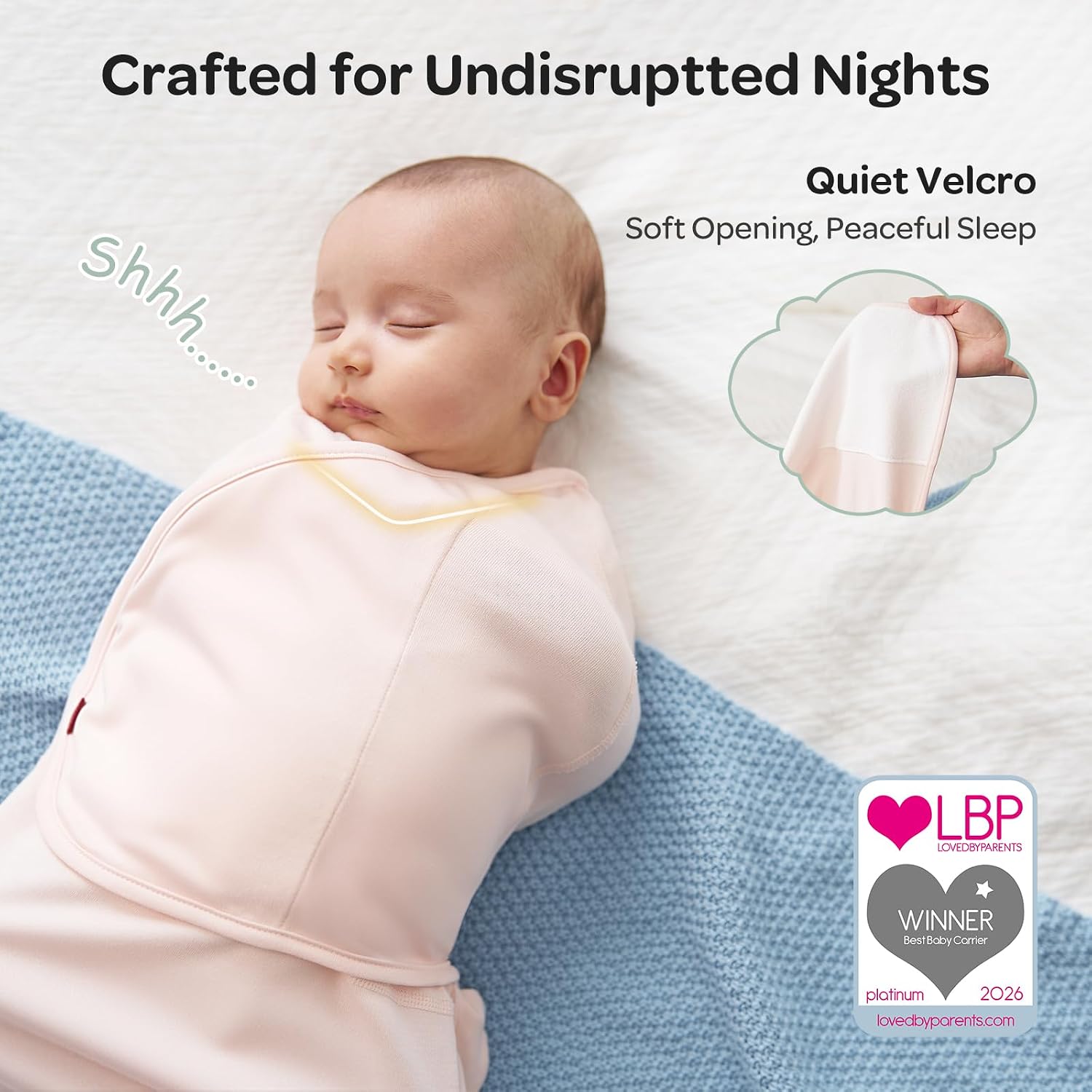 Momcozy Swaddles for Newborns, Quiet Fastener Swaddle for Infant 0-3 Months