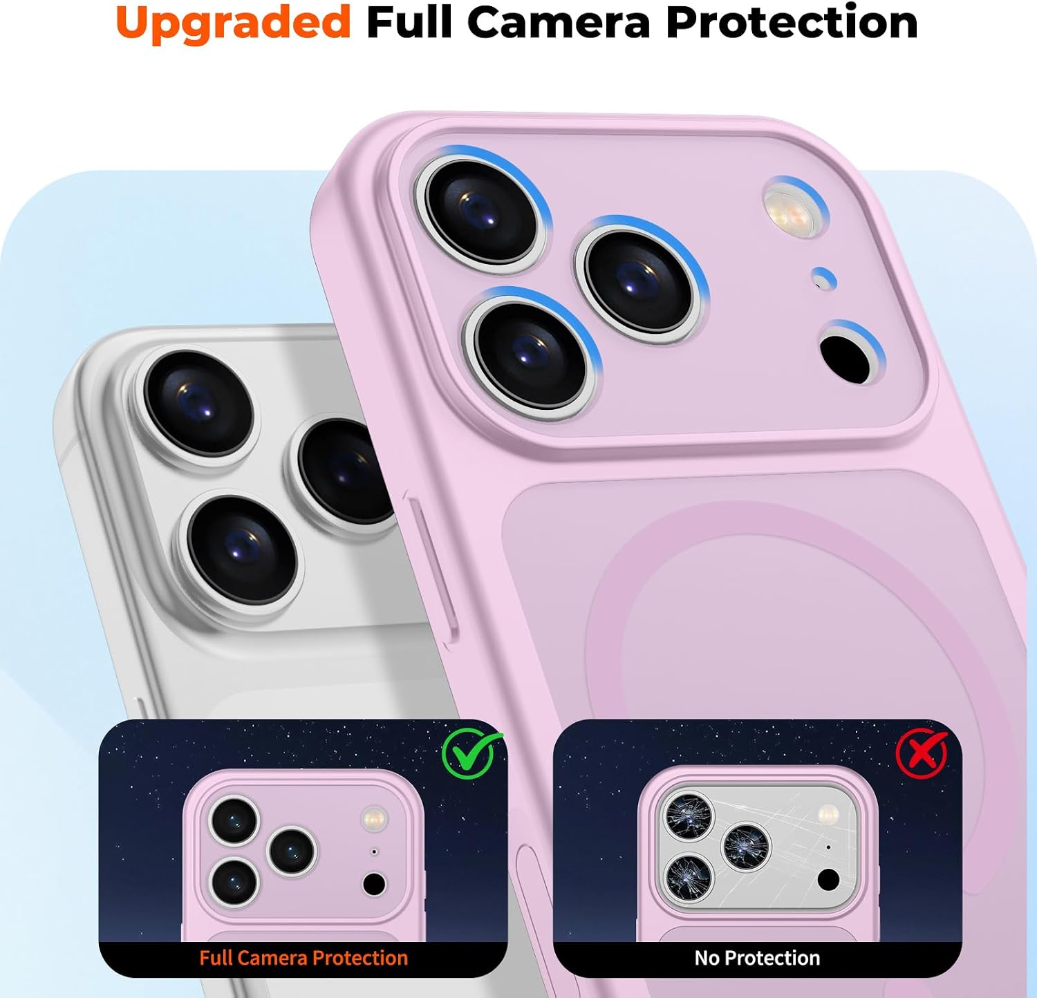 zapica Magnetic for iPhone 17 Pro Case, Purple Pink