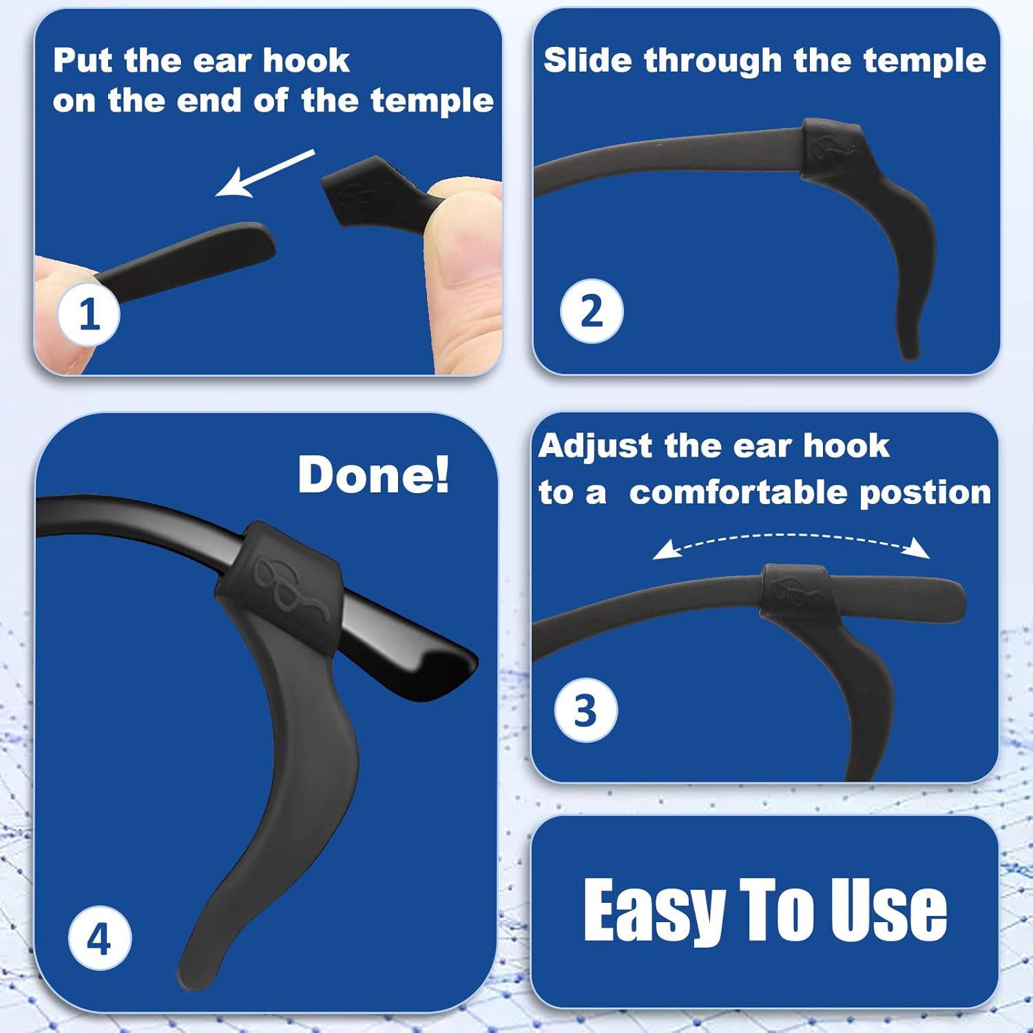 SMARTTOP Eyeglass Ear Grip - 18 Pairs Soft Comfortable Anti-slip Holder, Silicone Ear Hook, Eye glass Temple Tips Sleeve Retainer for Sports Glasses, Sunglasses Presbyopia Reading Glasses