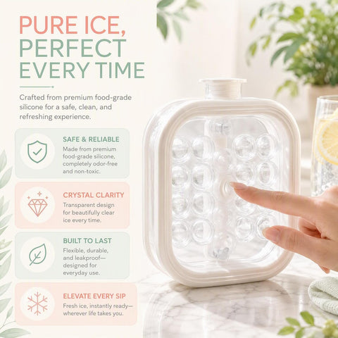 Portable 2-in-1 Ice Ball Maker Kettle with Pull Handles,Gray