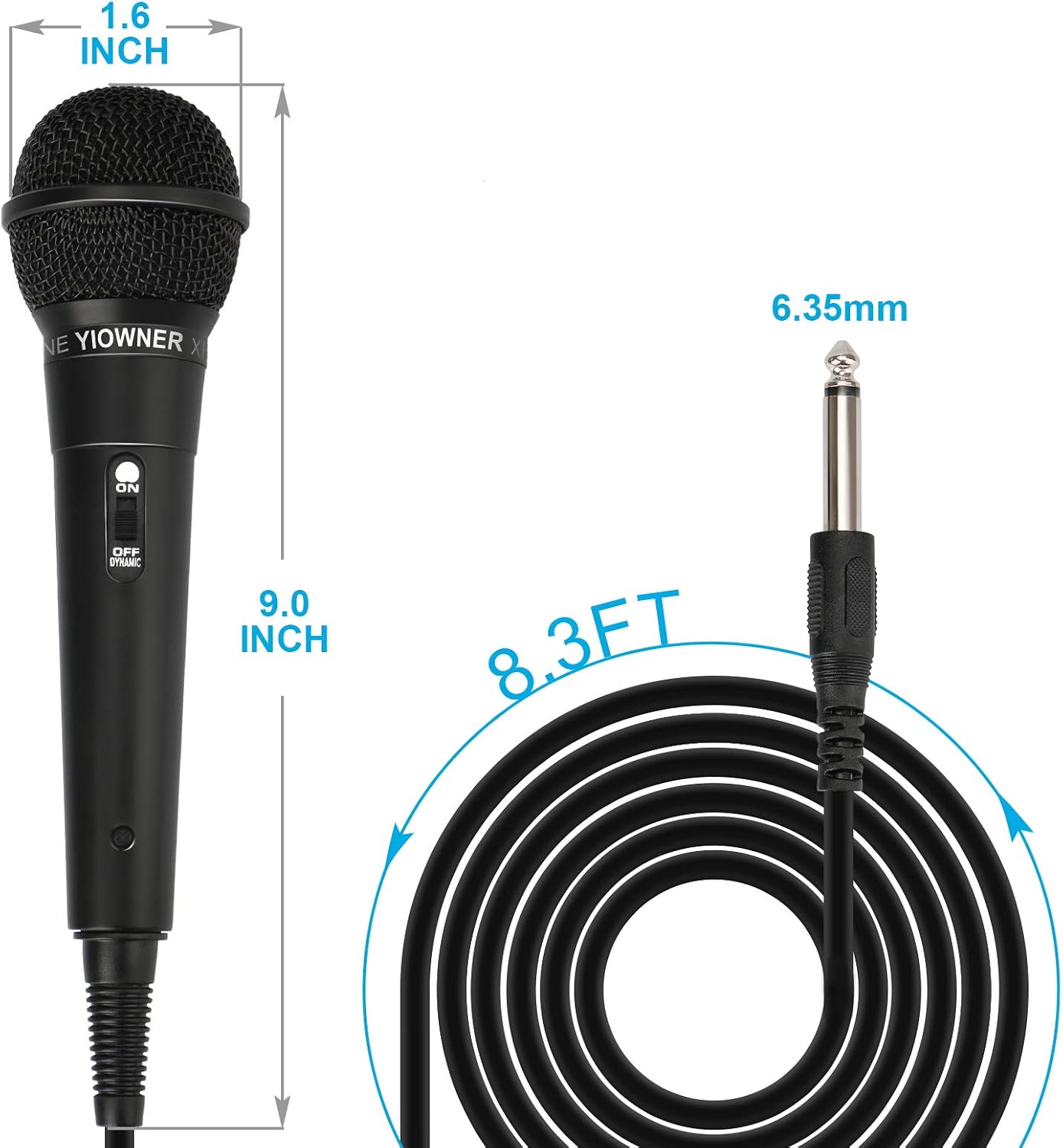Wired Microphone, Karaoke Handheld Microphone for Singing, Mic Karaoke with 2.5m Cable, Vocal Dynamic Mic for Speaker, AMP, Mixer, DVD
