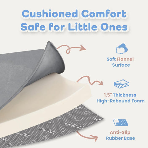 1.5" Thick Baby Play Mat for Floor,71x79 Large Memory Foam Tummy Time Mat