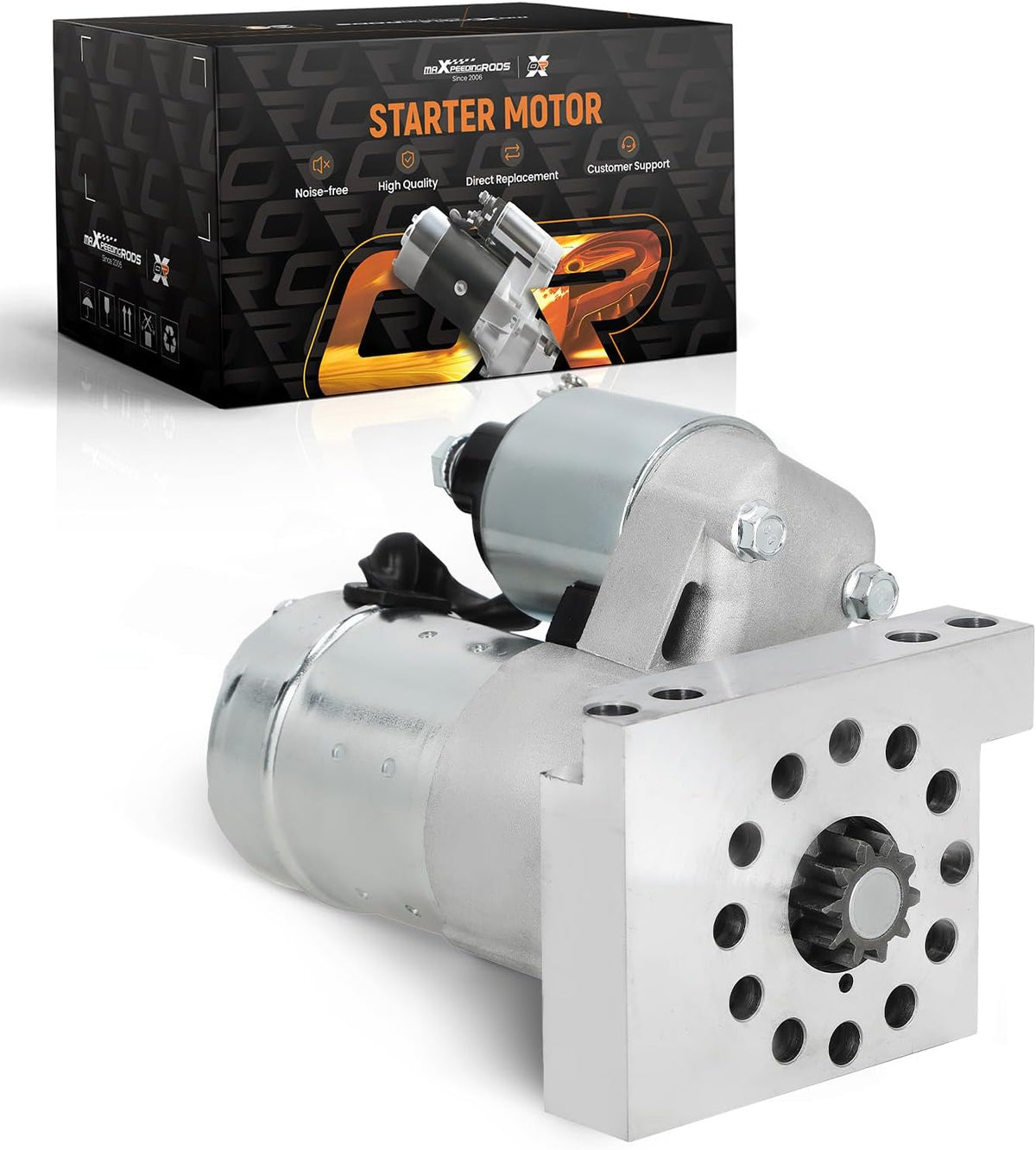 maXpeedingrods High Torque Mini Starter 19695 for Chevy SBC BBC 262-454