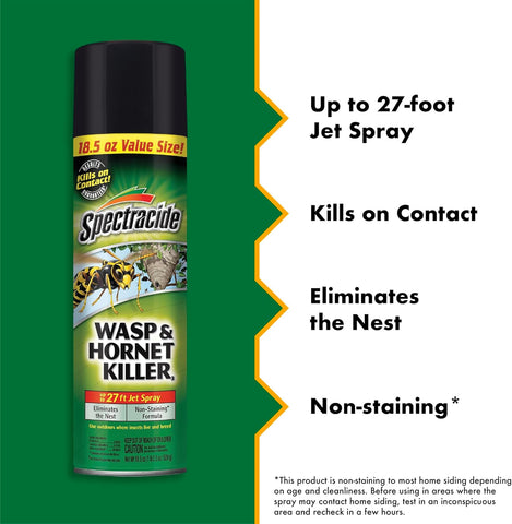 Spectracide Wasp & Hornet Killer Aerosol Spray 18.5 Oz, 12 Pack