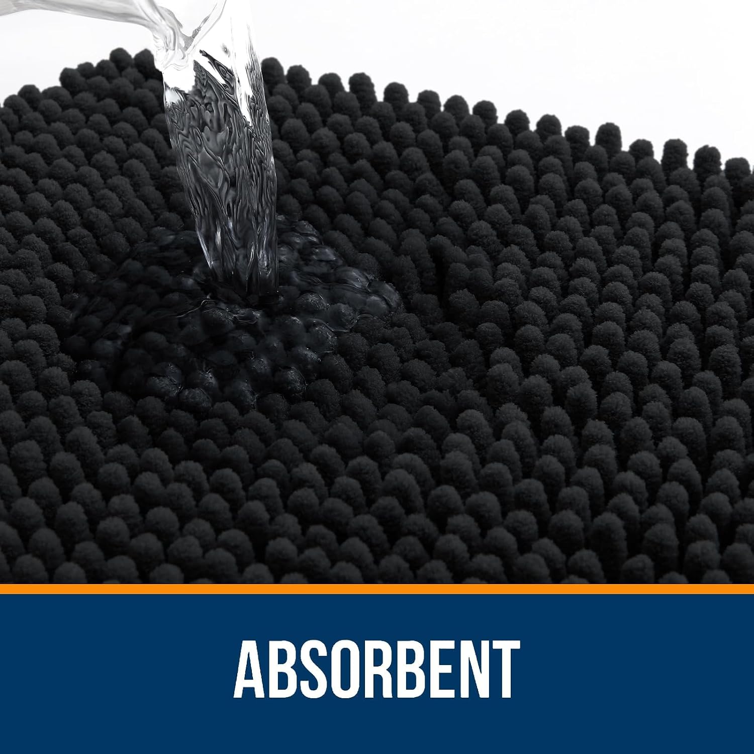 OLANLY Toilet Rugs U-Shaped 20x20, Soft Absorbent Chenille Contour Rugs