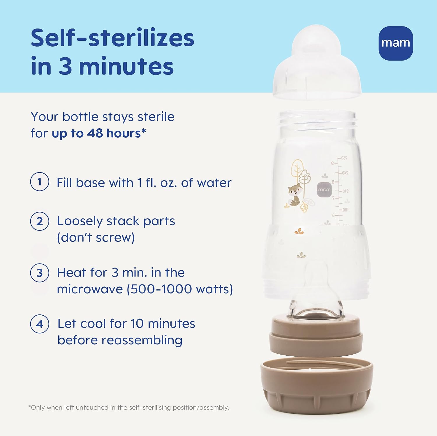MAM 4.5oz Easy Start Anti-Colic+ Vented Baby Bottle, 0+ Months, 2 Pack, Boy