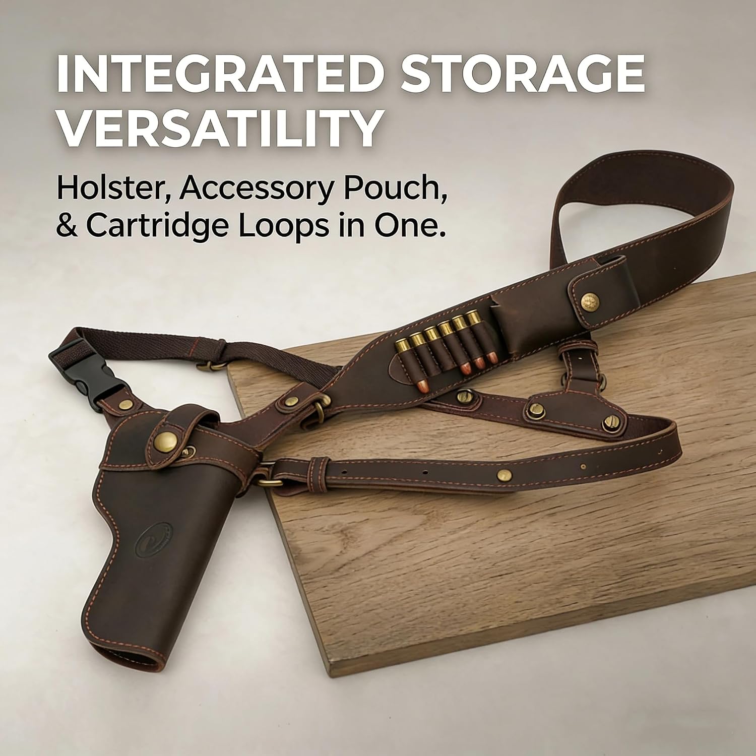 TOURBON Adjustable Chest Rig Pistol Shoulder Holster with Ammo Holder