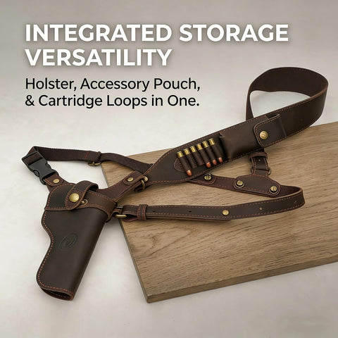 TOURBON Adjustable Chest Rig Pistol Shoulder Holster with Ammo Holder