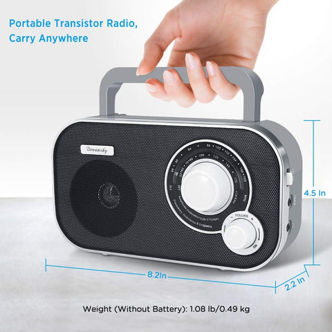 DreamSky AM FM Portable Radio Plug in Wall or Battery Operated