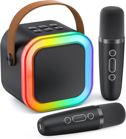 Karaoke Machine Kids Adults,Bluetooth Speaker with 2 Wireless Microphones