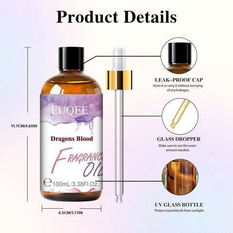 EUQEE 3.38 Fl Oz Dragons Blood Fragrance Oil for Candle Making 100ML