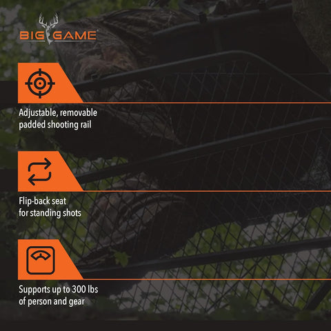 BIG GAME Captain 1-Person Hang-On Treestand with Flex-Tek Seat