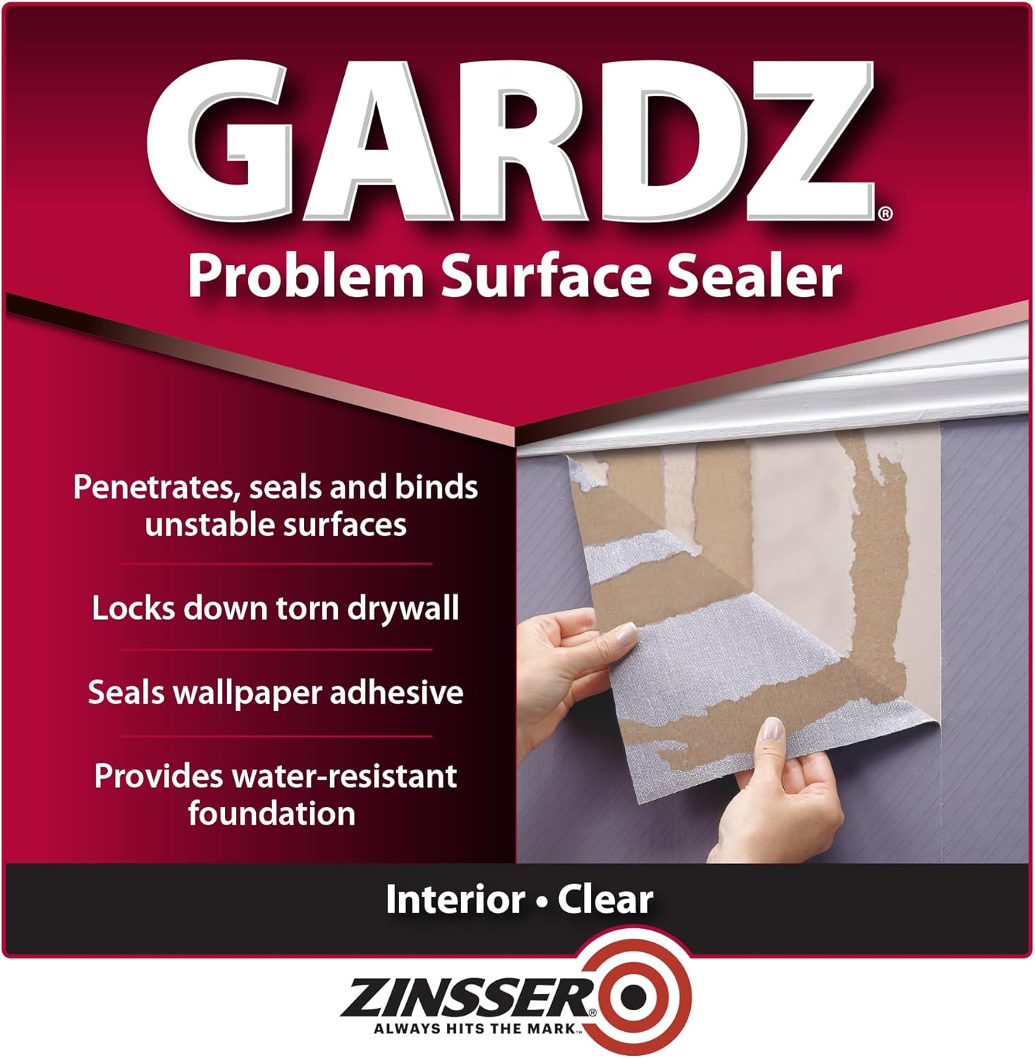 Zinsser Gardz Water-Based Problem Surface Sealer, Clear, Quart