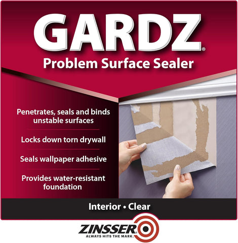 Zinsser Gardz Water-Based Problem Surface Sealer, Clear, Quart