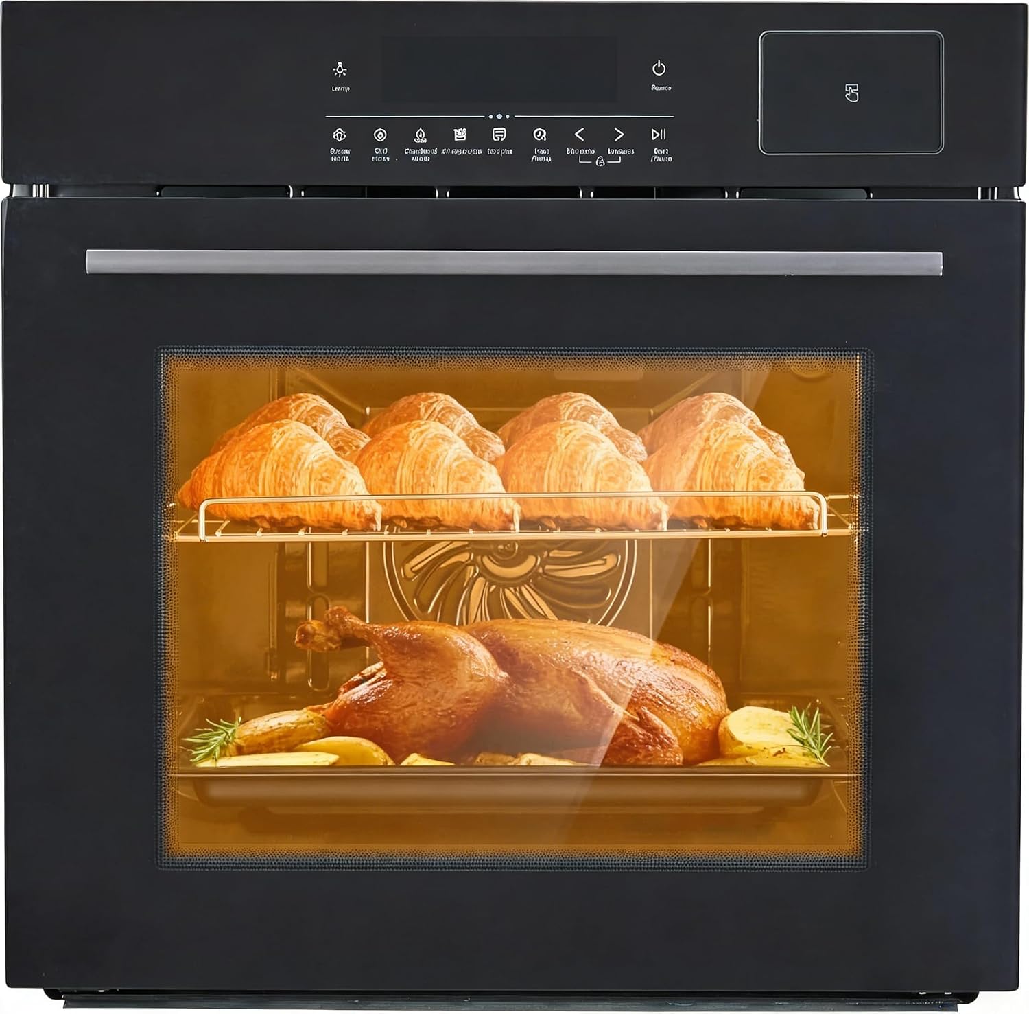 24" Single Wall Oven, 2.5 Cu.ft. Electric Wall Oven with 8 Cooking Functions, 3000W Convection Oven in Stainless Steel, Touch Control, Timer, Safety Lock, ETL Certified