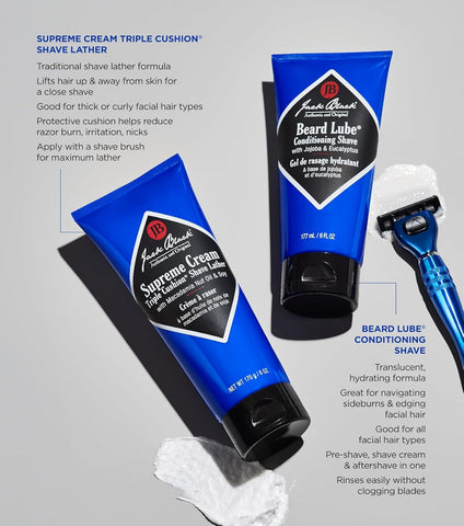Jack Black Supreme Cream Triple Cushion Shave Lather - Shaving Cream Mens, 9.5Fl Oz