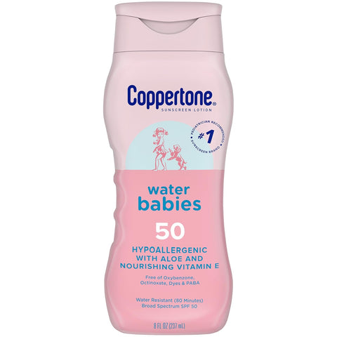 Coppertone WaterBabies Baby Sunscreen Lotion SPF 50 Hypoallergenic, 8 Fl Oz