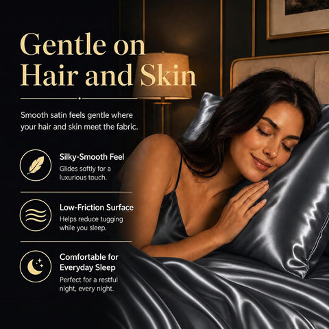 CozyLux Queen Satin Sheets, Fits Mattresses up to 14 Inches, 4-Piece