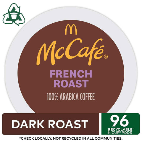 McCafe French Roast, Single Serve Coffee Keurig K-Cup Pods, Dark Roast, 96 Count (4 Packs of 24)