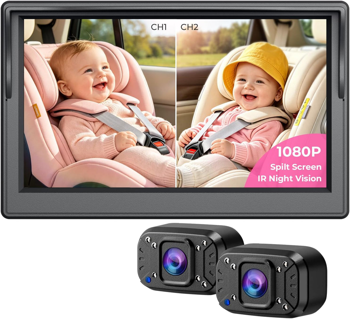 Itomoro 2026 Upgraded Dual Baby Car Camera 1080P 940NM Night Vision